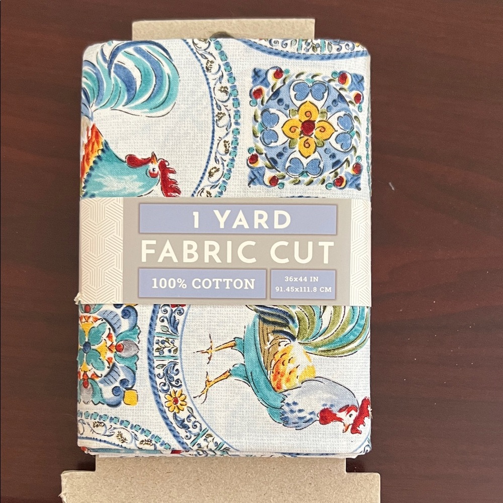 Colorful Rooster Cotton Fabric Cut